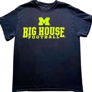 Michigan Wolverines Big House Football Shirt Adult Medium Navy Blue Graphic Tee
